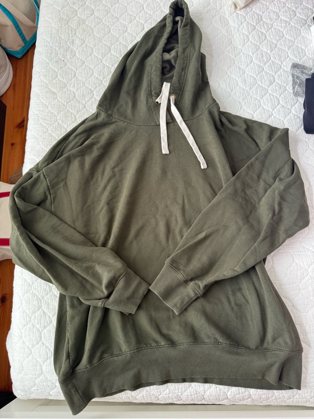 Buffalo David Bitton Olive Green Pullover Hoodie with Cream Drawcords
